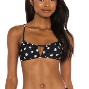 New! Vix x Paula Hermanny Nina Bikini Top black floral 31065